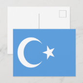 Carte Postale Drapeau du Turkestan oriental Ouyghur (Devant / Derrière)