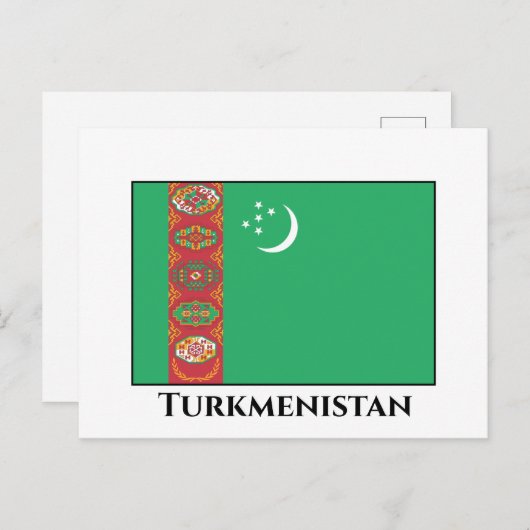 Carte Postale Drapeau du Turkménistan (Devant / Derrière)
