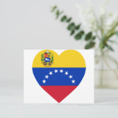 Carte Postale Drapeau du Venezuela Cœur (Debout devant)