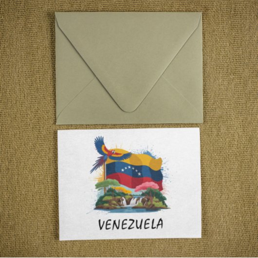 Carte Postale Drapeau du Venezuela coloré Amérique du Sud