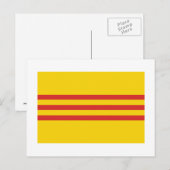 Carte Postale Drapeau du Vietnam du Sud (Devant / Derrière)