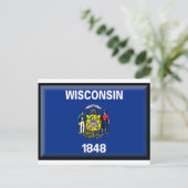 Carte Postale Drapeau du Wisconsin (Debout devant)