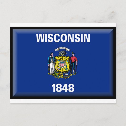Carte Postale Drapeau du Wisconsin (Devant)