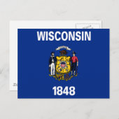 Carte Postale Drapeau du Wisconsin (Devant / Derrière)