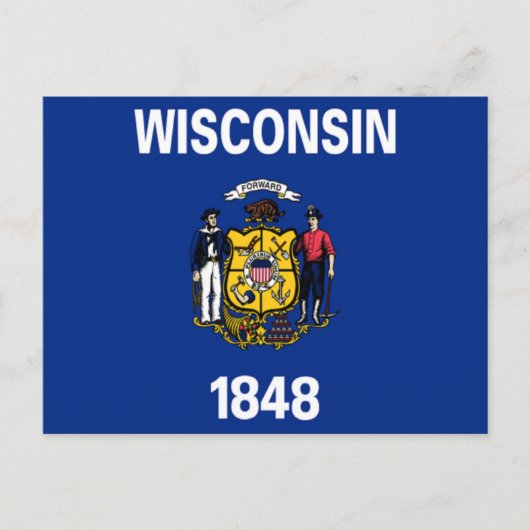 Carte Postale Drapeau du Wisconsin (Devant)