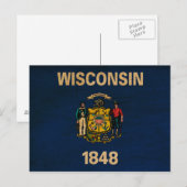 Carte Postale Drapeau du Wisconsin (Devant / Derrière)