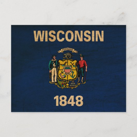 Carte Postale Drapeau du Wisconsin (Devant)