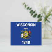 Carte Postale Drapeau du Wisconsin (Debout devant)