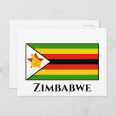 Carte Postale Drapeau du Zimbabwe (Devant / Derrière)