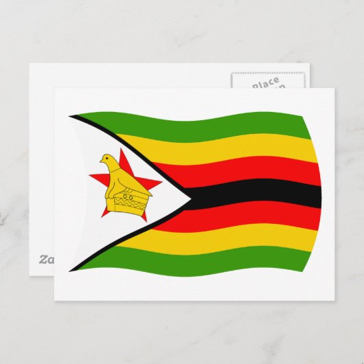 Carte postale Drapeau du Zimbabwe (Devant / Derrière)