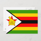 Carte Postale Drapeau du Zimbabwe (Devant / Derrière)