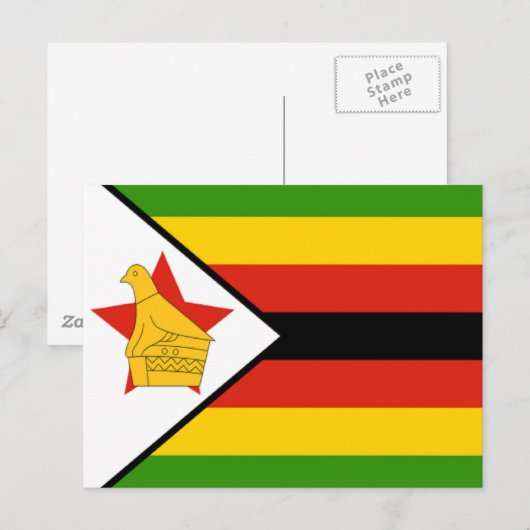Carte Postale Drapeau du Zimbabwe (Devant / Derrière)