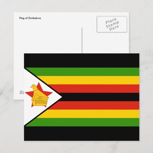 Carte Postale drapeau du zimbabwe (Devant / Derrière)