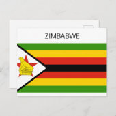 Carte Postale Drapeau du Zimbabwe (Devant / Derrière)