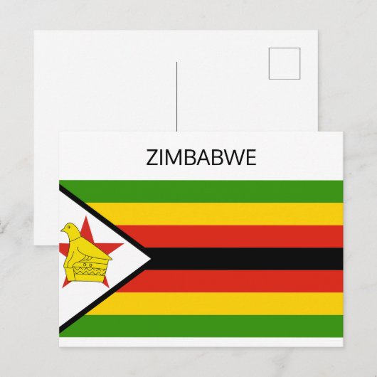 Carte Postale Drapeau du Zimbabwe (Devant / Derrière)