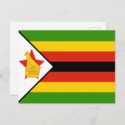 Carte Postale Drapeau du Zimbabwe (Devant / Derrière)