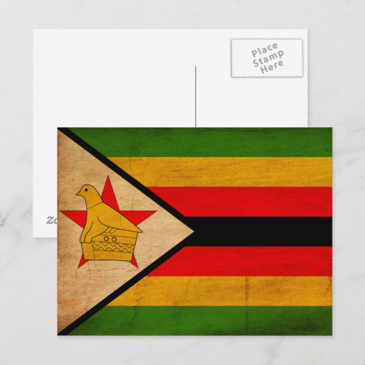 Carte Postale Drapeau du Zimbabwe (Devant / Derrière)