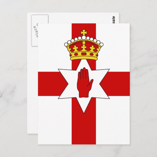 Carte Postale Drapeau d'ulster d'Irlande du Nord (Devant / Derrière)