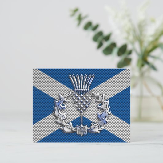 Carte Postale Drapeau écossais en fibre de carbone (Debout devant)