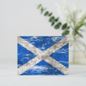 Carte Postale Drapeau écossais soufflé et usé (Debout devant)