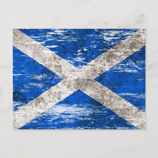Carte Postale Drapeau écossais soufflé et usé (Devant)
