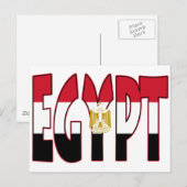 Carte Postale Drapeau Égypte/Word (Devant / Derrière)