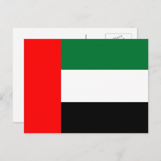 Carte Postale Drapeau Emirati, Drapeau des Émirats arabes unis (Devant / Derrière)