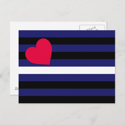Carte Postale Drapeau en cuir Latex et BDSM Pride (Devant / Derrière)