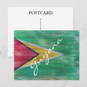 Carte Postale Drapeau en détresse du Guyana (Devant / Derrière)