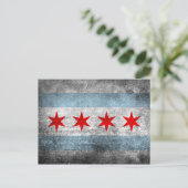 Carte Postale Drapeau en détresse rétro de Chicago (Debout devant)