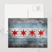 Carte Postale Drapeau en détresse rétro de Chicago (Devant / Derrière)