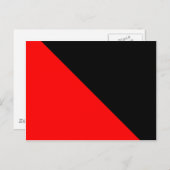 Carte Postale Drapeau en diagonale noir et rouge (Devant / Derrière)