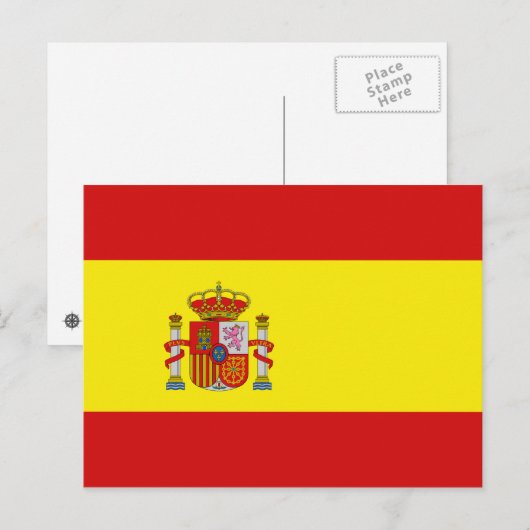 Carte postale drapeau Espagne (Devant / Derrière)