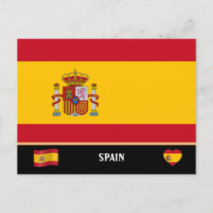 Carte Postale Drapeau espagnol et voyage en Espagne
