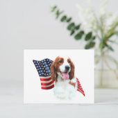 Carte Postale Drapeau espagnol Welsh Springer (Debout devant)