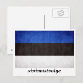 Carte Postale Drapeau Estonie "sinimustvalge" (Devant / Derrière)