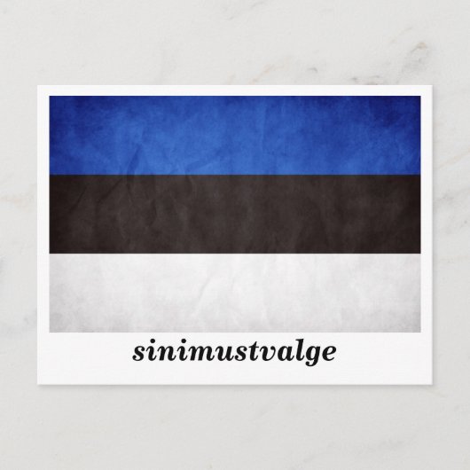 Carte Postale Drapeau Estonie "sinimustvalge" (Devant)