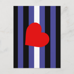Carte Postale Drapeau et cœur de fierté en cuir