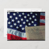 Carte Postale Drapeau et Constitution des États-Unis (Devant / Derrière)