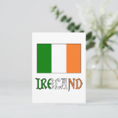 Carte Postale drapeau et mot d'Irlande (Debout devant)