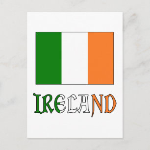 Carte Postale drapeau et mot d'Irlande