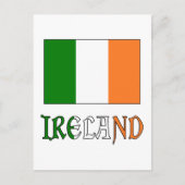 Carte Postale drapeau et mot d'Irlande (Devant)