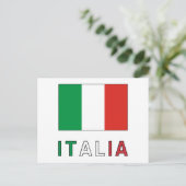 Carte Postale Drapeau et mot Italia (Debout devant)