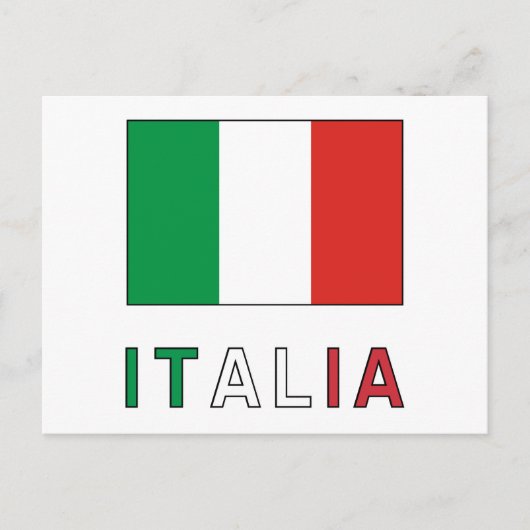 Carte Postale Drapeau et mot italiens (Devant)