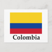 Carte Postale Drapeau Et Nom Colombie (Devant)