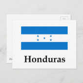 Carte Postale Drapeau Et Nom Du Honduras (Devant / Derrière)
