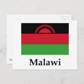 Carte Postale Drapeau Et Nom Du Malawi (Devant / Derrière)