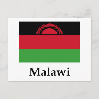 Carte Postale Drapeau Et Nom Du Malawi