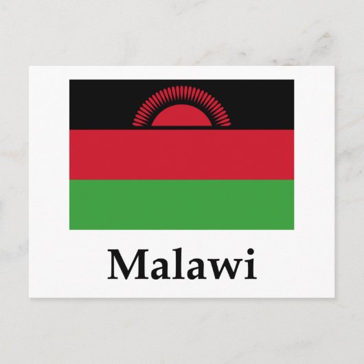 Carte Postale Drapeau Et Nom Du Malawi (Devant)