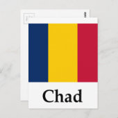 Carte Postale Drapeau Et Nom Du Tchad (Devant / Derrière)